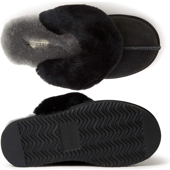 Fireside by Dearfoams Sydney Water Resistant Genuine Shearling Scuff Slipper - Picture 4 of 7